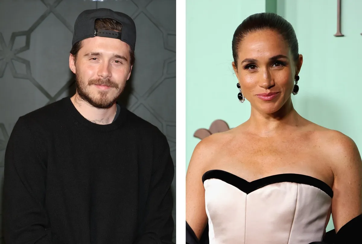 (L) Brooklyn Beckham attends event in Las Vegas, (R) Meghan Markle attends charity gala in Los Angeles