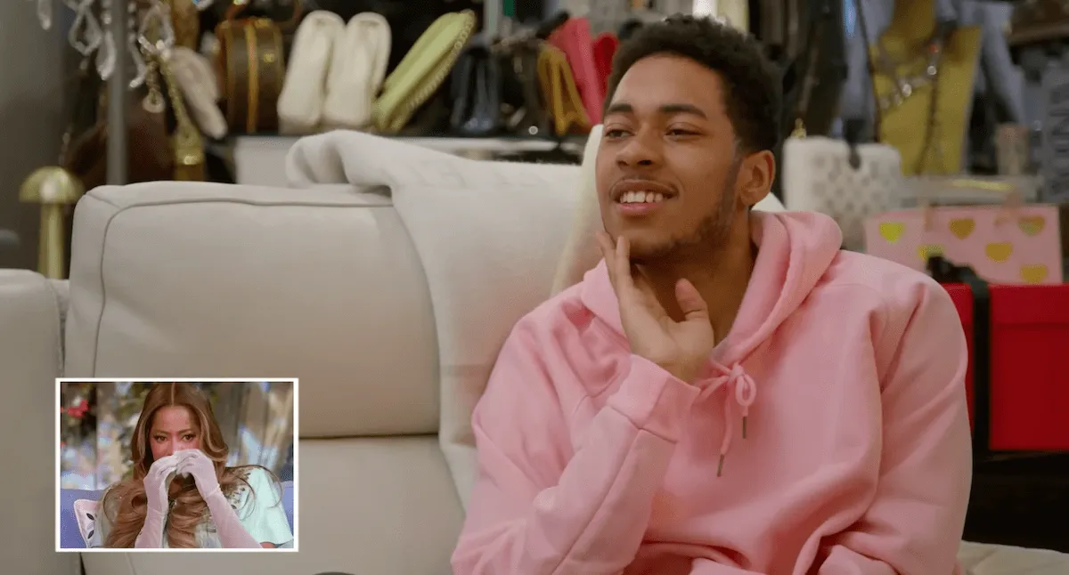 Robert Cosby Jr wearing a pink hoodie in 'RHOSLC,' with an inset of Mary Cosby