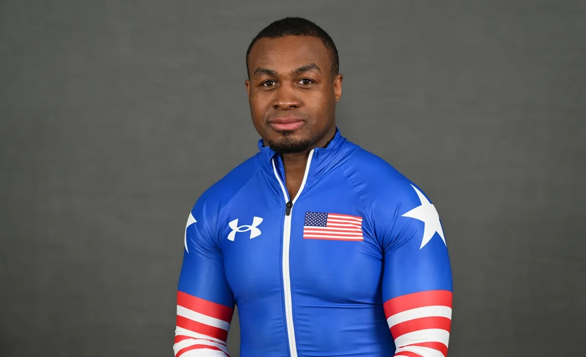 Olympian Bryan Sosoo of Team United States poses for a photo ahead of the 2026 Milan Winter Olympics