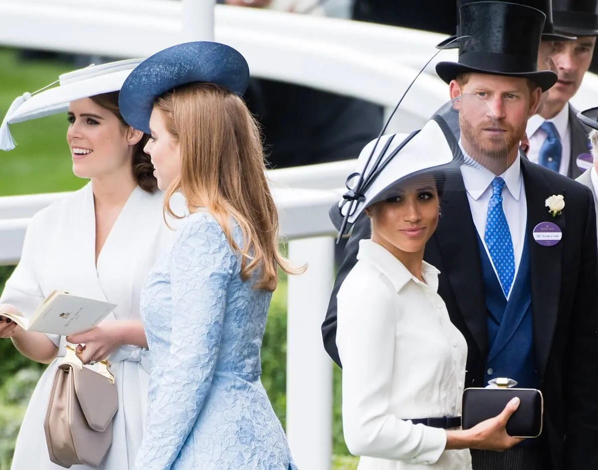 Princess Eugenie, Princess Beatrice, Meghan Markle, and Prince Harry, attend 2018 Royal Ascot