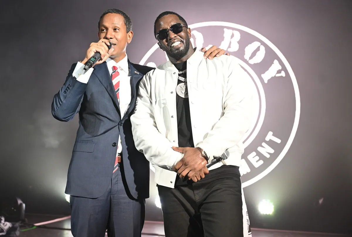 Shyne and Diddy onstage at O2 Shepherd's Bush Empire