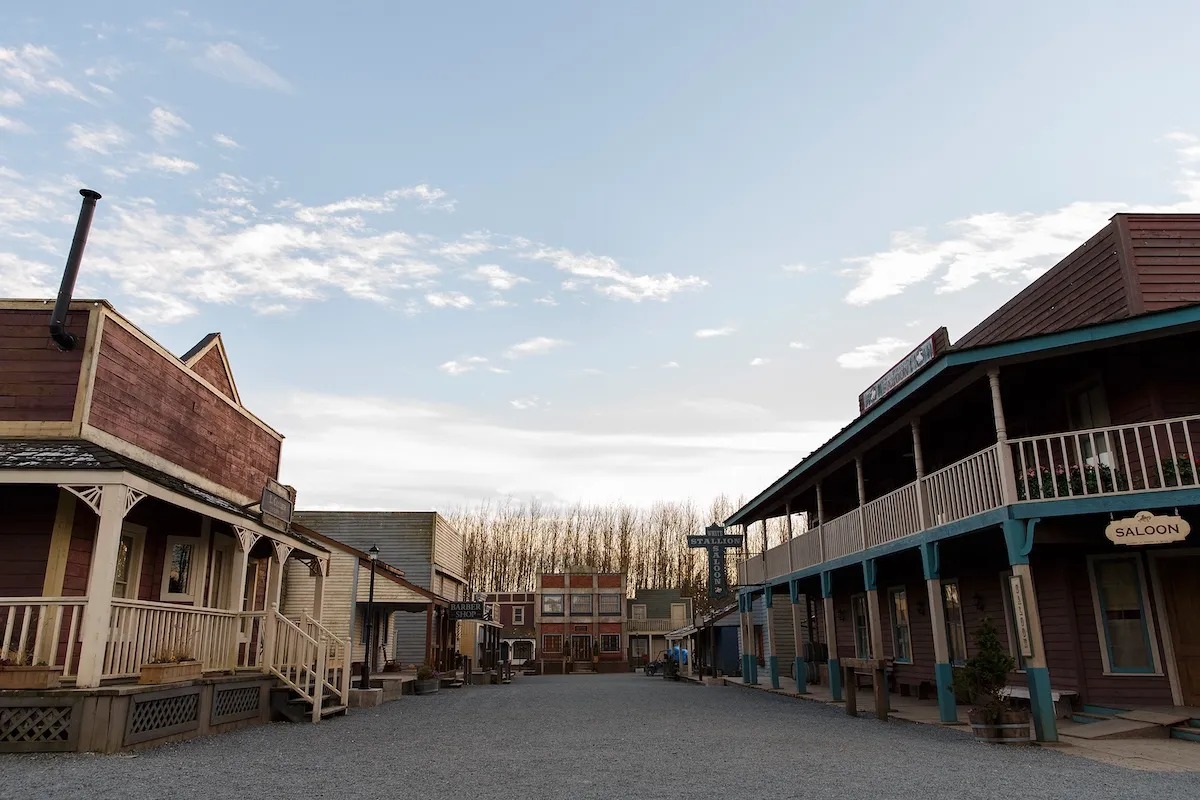 View of the main street on the 'When Calls the Heart' Hope Valley town set
