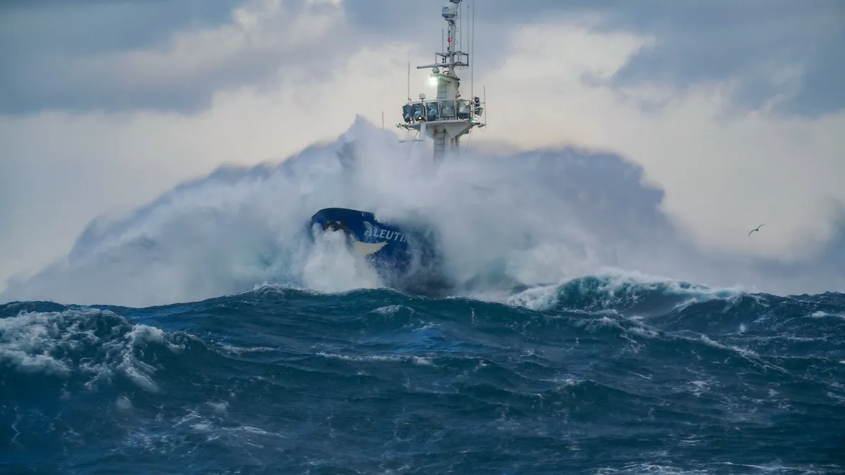 F/V Aleutian Lady of 'Deadliest Catch' in the waves