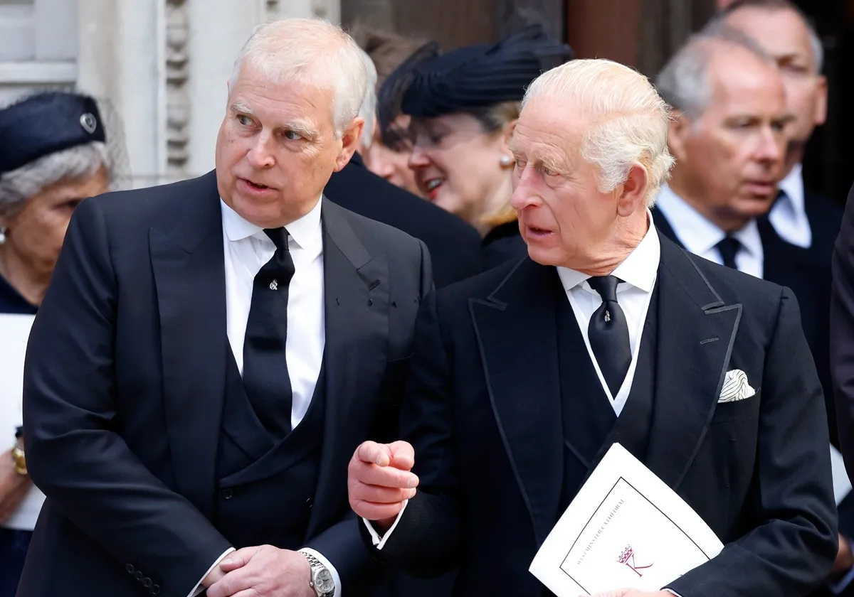 Andrew Mounbatten-Windsor and King Charles III attend Katharine, Duchess of Kent's Requiem Mass service at Westminster Cathedral