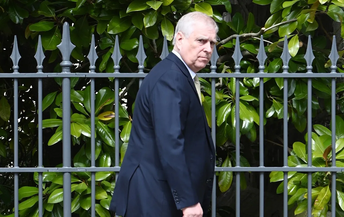 Andrew Mounbatten-Windsor attending the Easter Mattins Service at St. George's Chapel, Windsor Castle