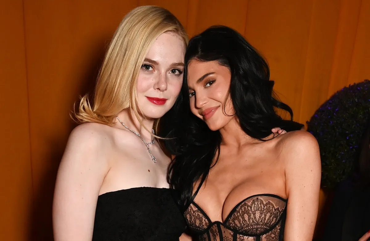 Elle Fanning and Kylie Jenner attend the 2025 Vanity Fair Oscar Party