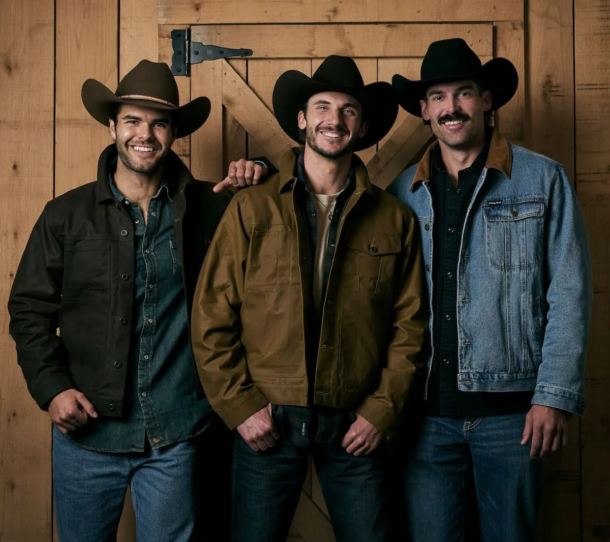 The three farmers of 'Farmer Wants a Wife' Season 4, all wearing cowboy hats