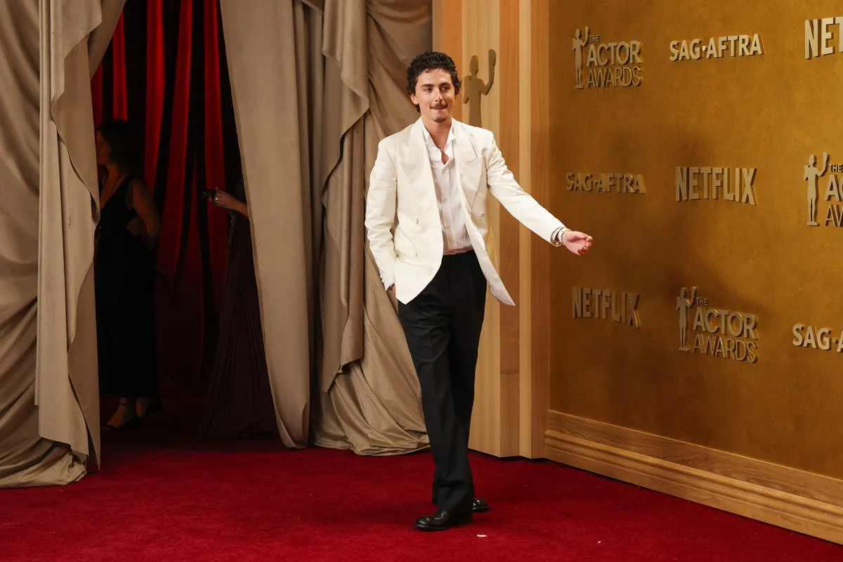 Timothee Chalamet at the 32nd Annual Screen Actors Guild (SAG) Awards from the Shrine Auditorium & Expo Hall in Los Angeles, CA on March 1, 2026