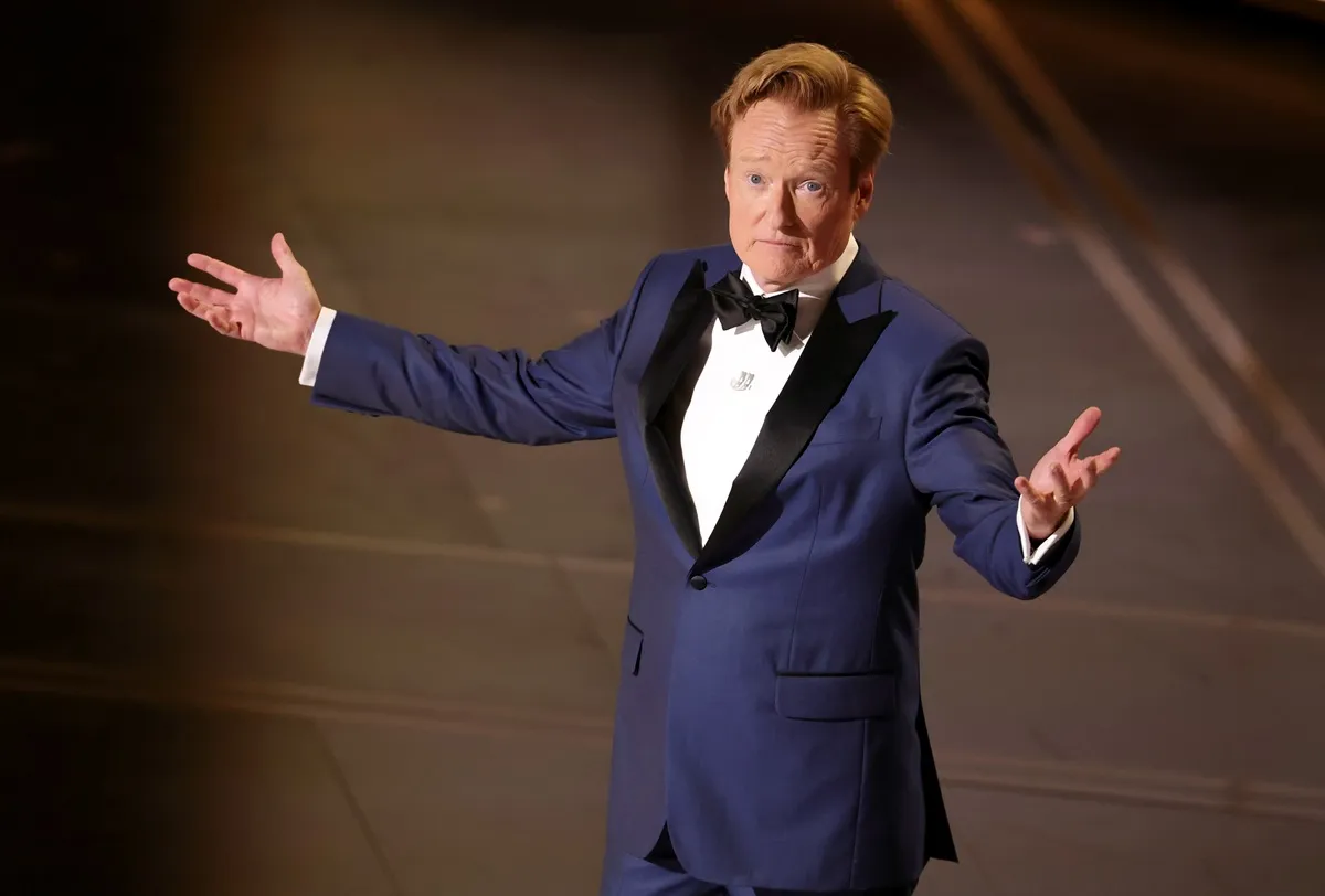 Host Conan O'Brien speaks onstage during the 98th Oscars at Dolby Theatre