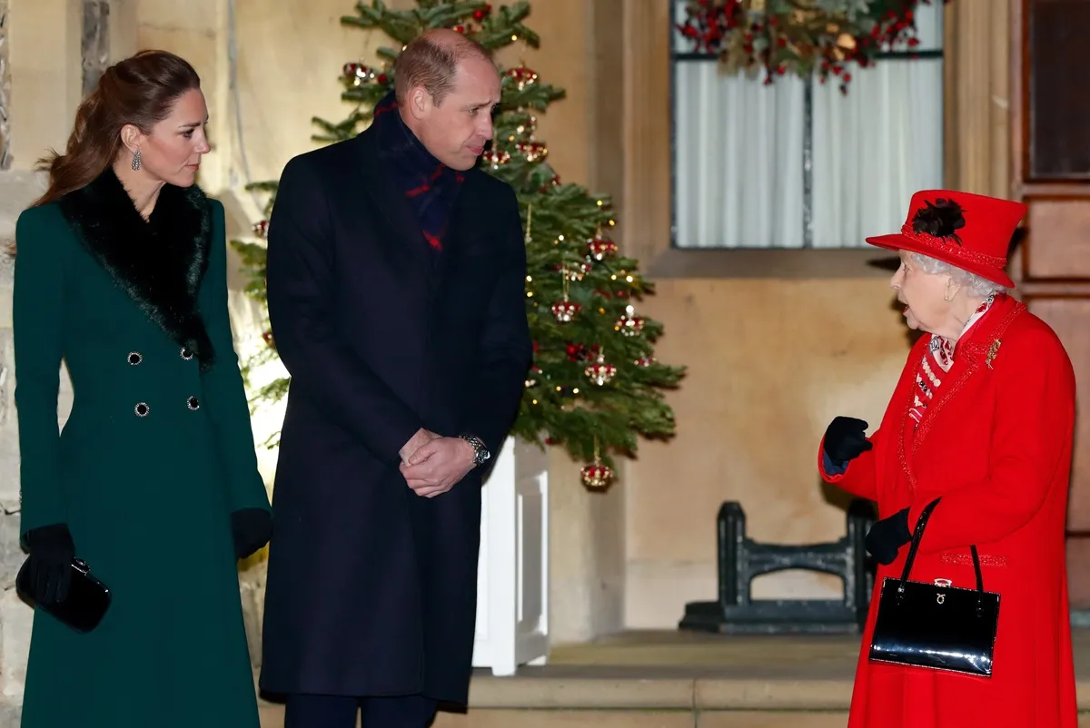 Kate Middleton, Prince William, and Queen Elizabeth II attend an event to thank local volunteers and key workers from organizations and charities in Berkshire