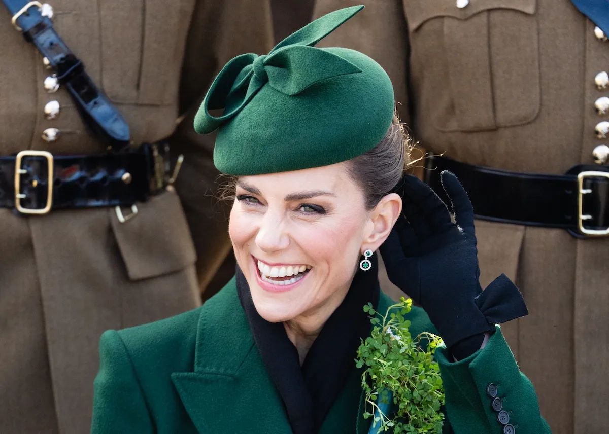 Kate Middleton wearing a green hat