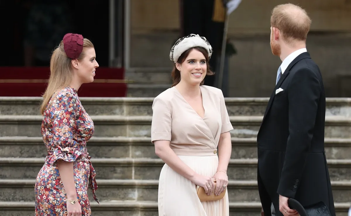 Prince Harry, Princess Eugenie and Princess Beatrice attend a Royal Garden Party at Buckingham Palace