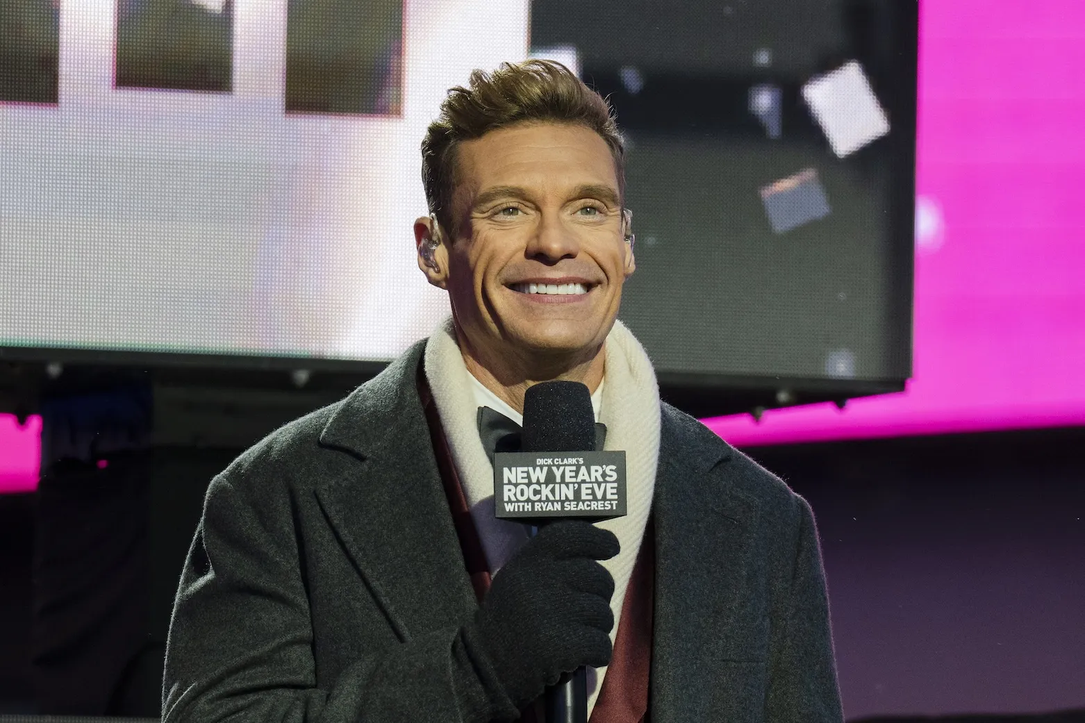 Ryan Seacrest smiling on New Year's Eve