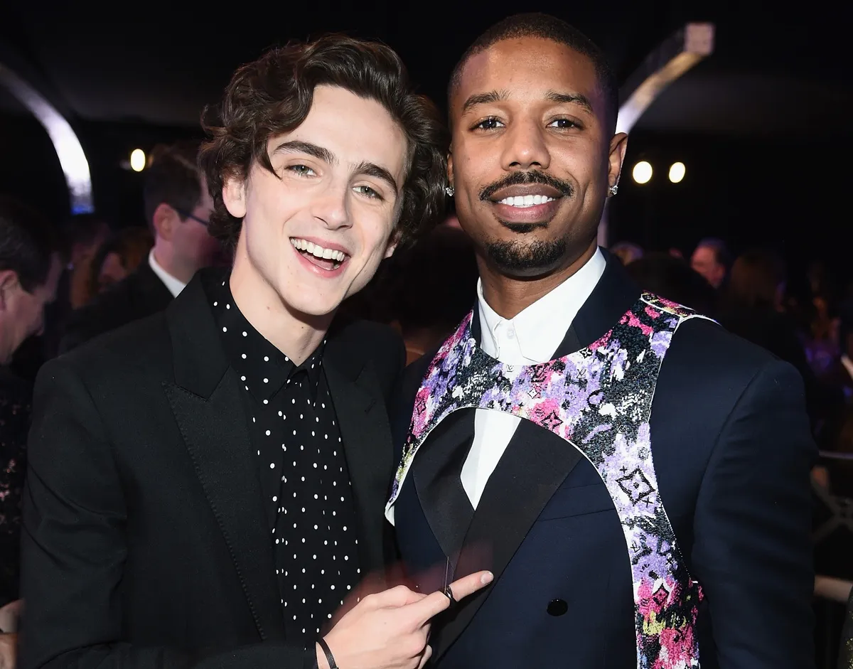 Timothee Chalamet and Michael B. Jordan attend the 25th Annual Screen Actors Guild Awards in 2019