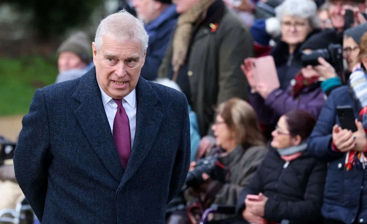 Andrew Mountbatten-Windsor attends the 2022 Christmas Day service at St. Mary Magdalene Church