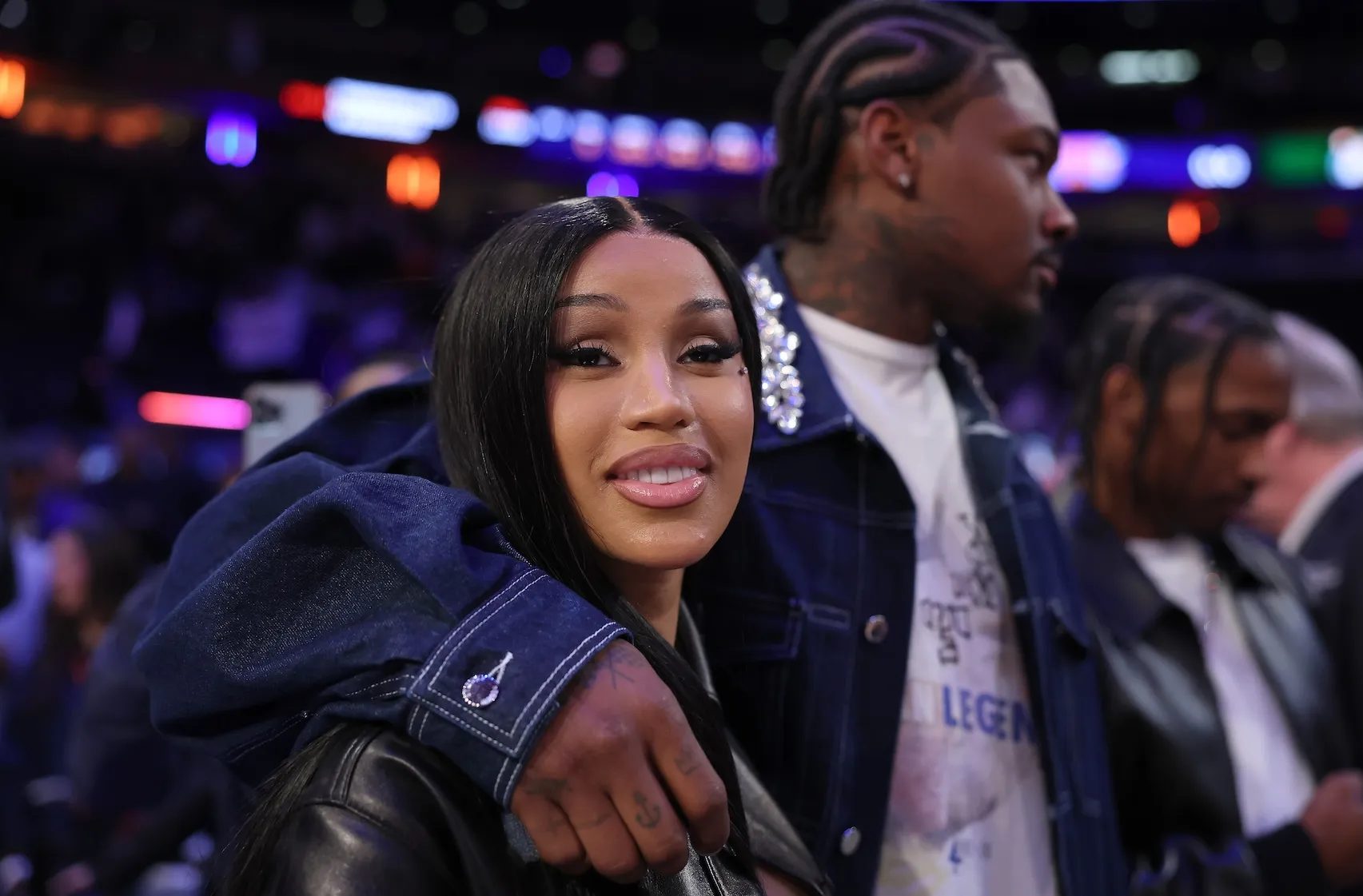 NFL Player Stefon Diggs (R) and rapper Cardi B