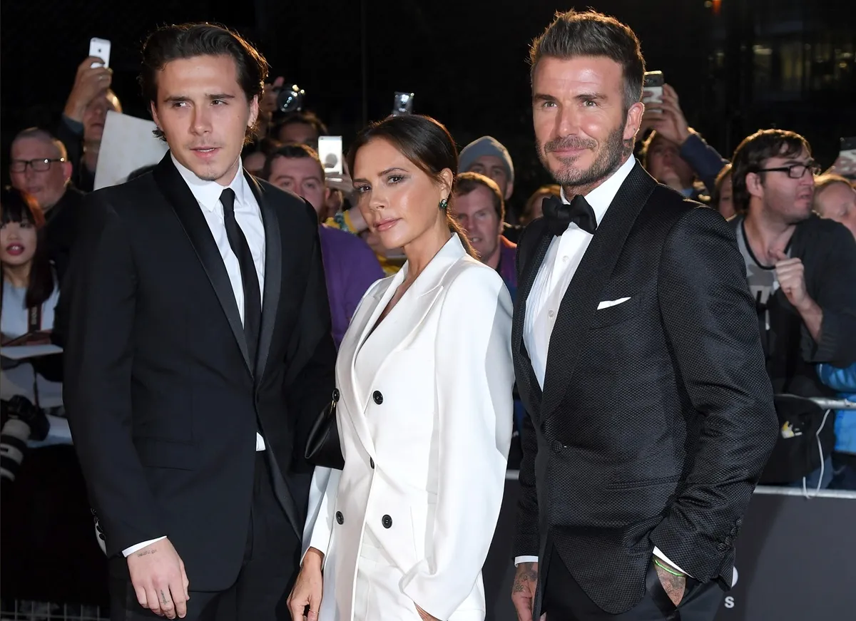 David Beckham, Victoria Beckham, and Brooklyn Beckham attend GQ Men Of The Year Awards