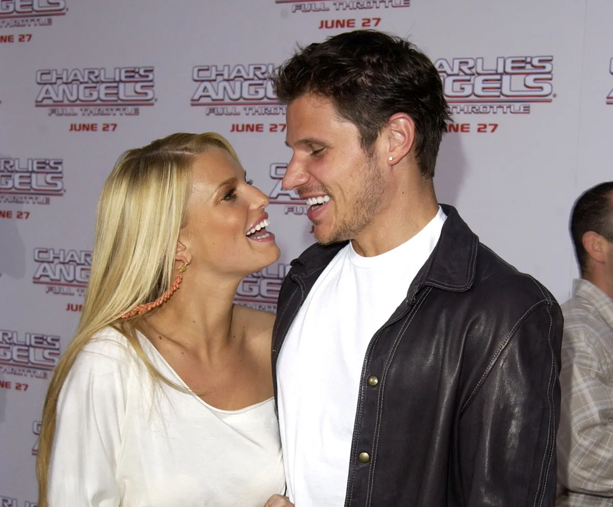 Jessica Simpson and Nic Lachey at the 'Charlie's Angels 2' premiere in 2003.