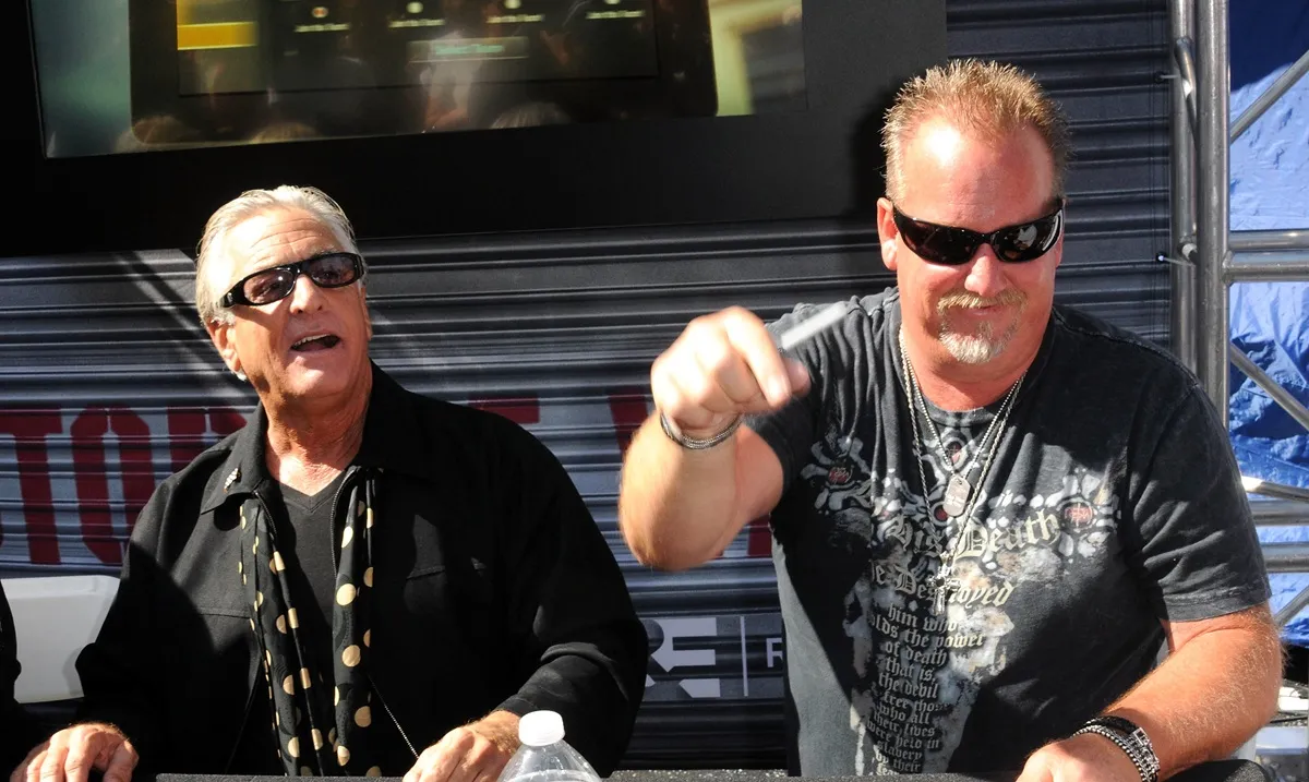 Barry Weiss and Darrell Sheets participate in A&E's "Storage Wars" Lockbuster Tour held in front of the Dobly Theater