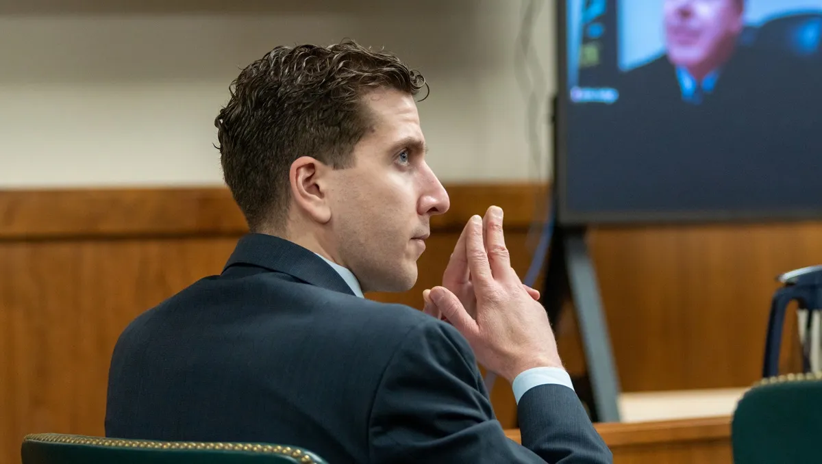 Bryan Kohberger listens to arguments during a hearing to overturn his grand jury indictment on October 26, 2023 in Moscow, Idaho.
