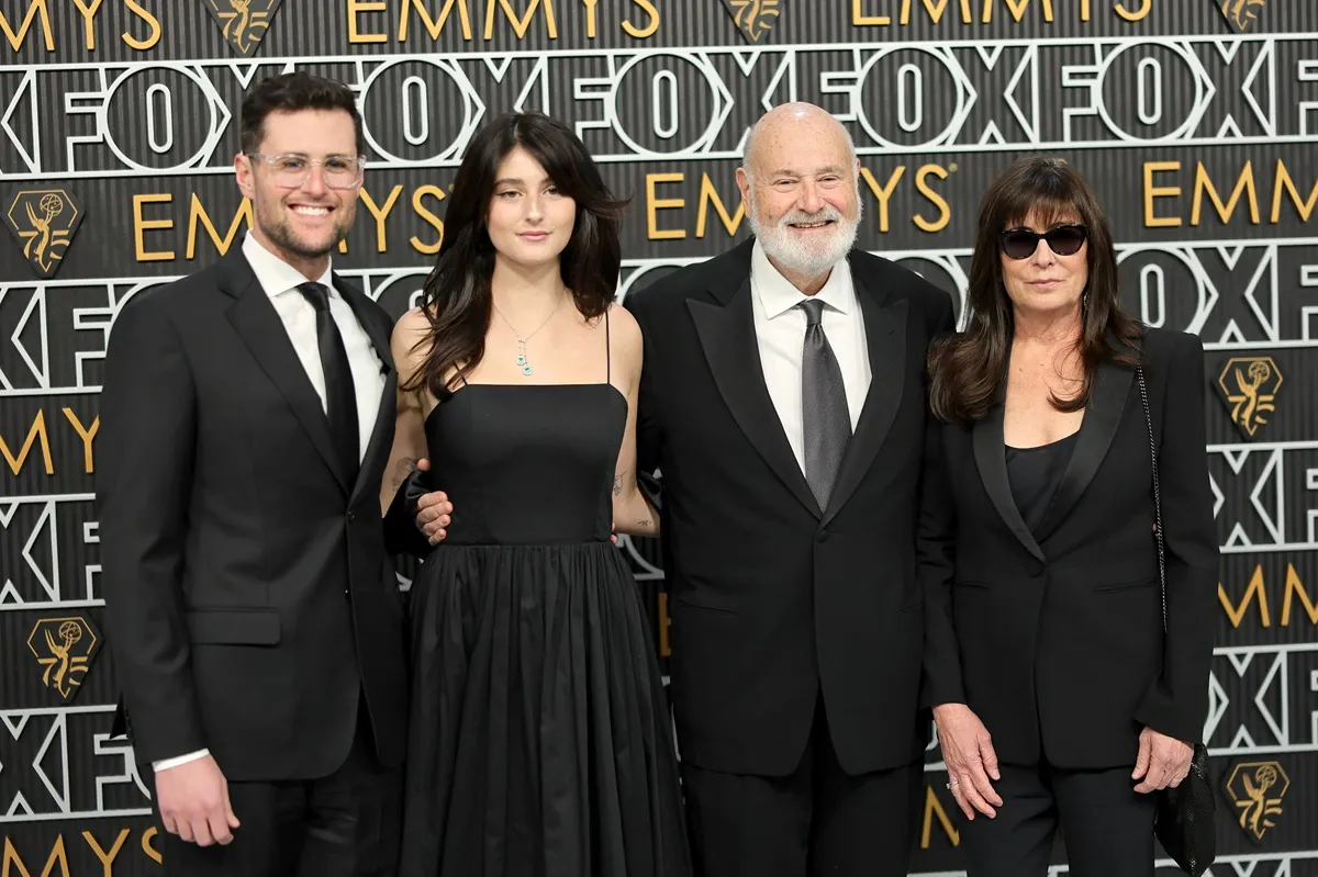 Jake Reiner, Romy Reiner, Rob Reiner, and Michele Reiner attend the 75th Primetime Emmy Awards at Peacock Theater on January 15, 2024