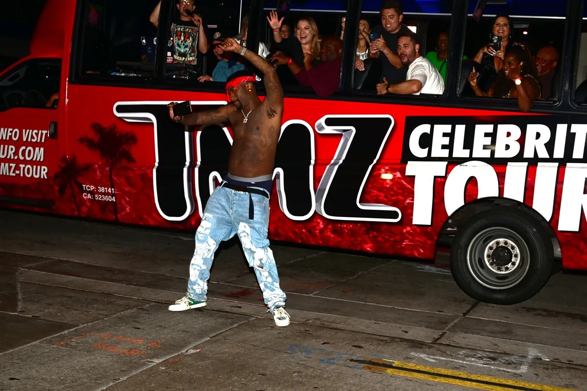 Ray J is seen on the TMZ tour on August 30, 2025 in Los Angeles, California; months before making his wild sex claims