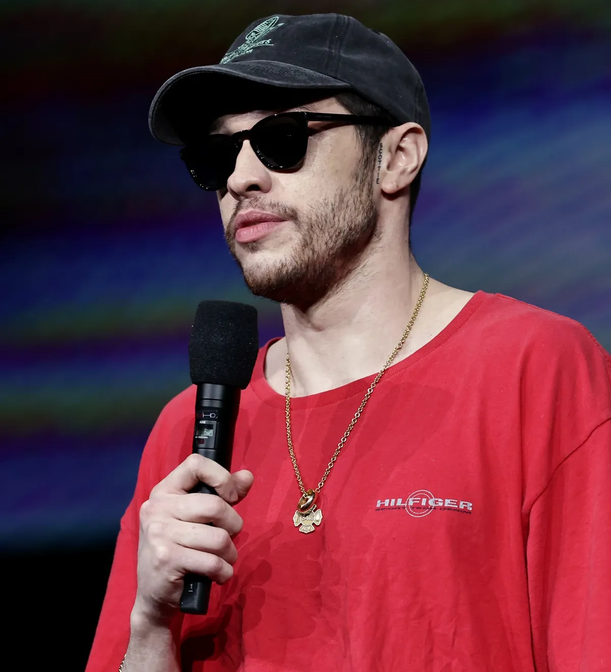 Pete Davidson, with a new tattoo, speaks onstage during the Amazon MGM Studios CinemaCon 2026 Presentation at The Colosseum at Caesars Palace on April 15, 2026 in Las Vegas,