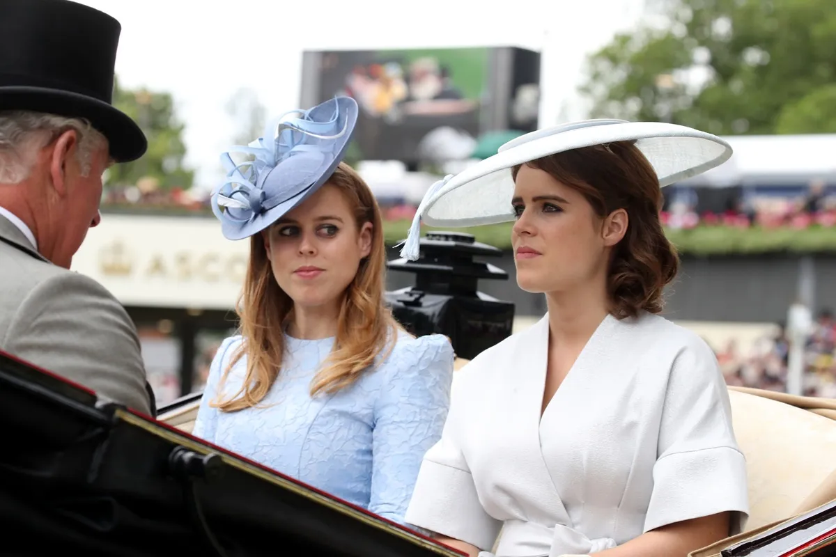 King Charles III, Princess Beatrice, and Princess Eugenie, attend Royal Ascot Day 1