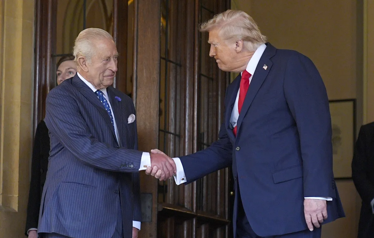 King Charles III bids farewell to U.S. President Donald Trump on day three of state visit to the U.K.