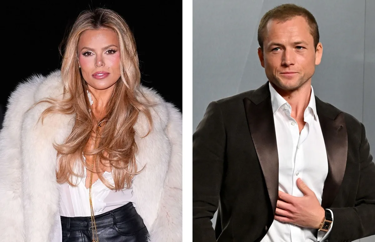 (L) Brooks Nader seen during New York Fashion Week, (R) Taron Egerton attends Vanity Fair Oscar Party