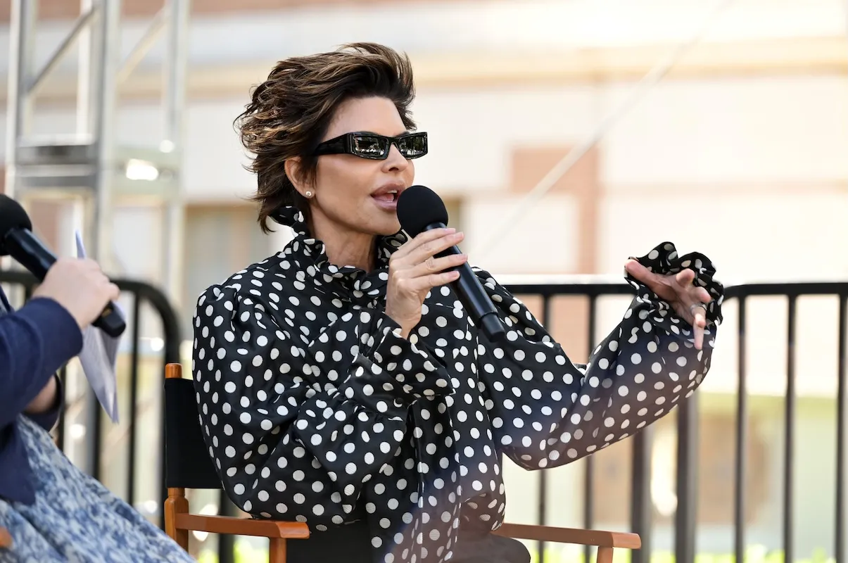 Lisa Rinna in a polka-dot shirt at the Los Angeles times Festival of Books