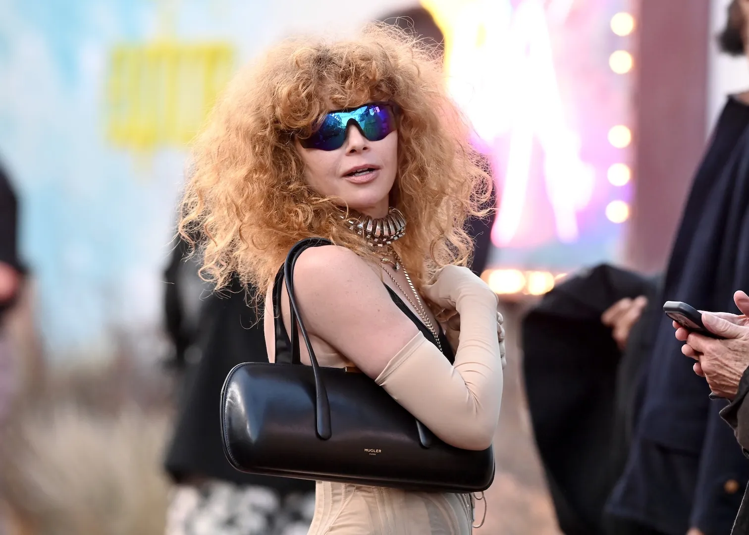 Natasha Lyonne wearing sunglasses and a sheer dress at the 'Euphoria' Season 3 premiere