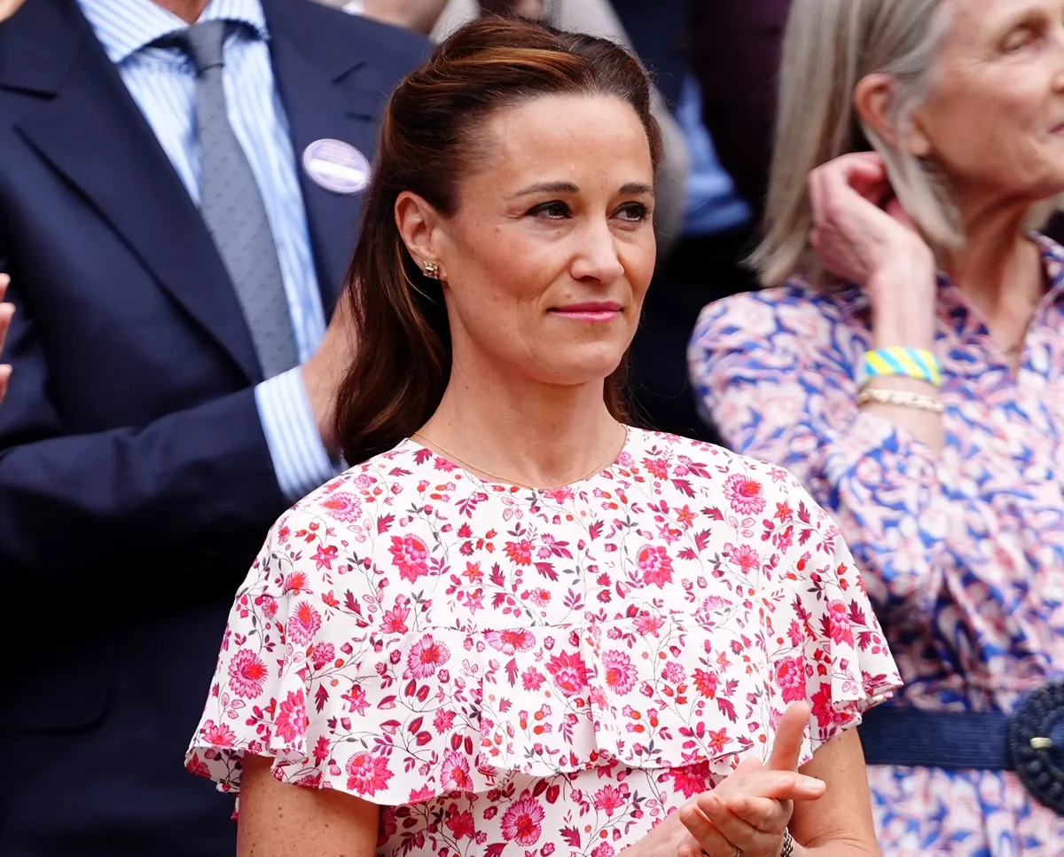 Pippa Middleton in the royal box on day fourteen of the 2024 Wimbledon Championships at the All England Lawn Tennis