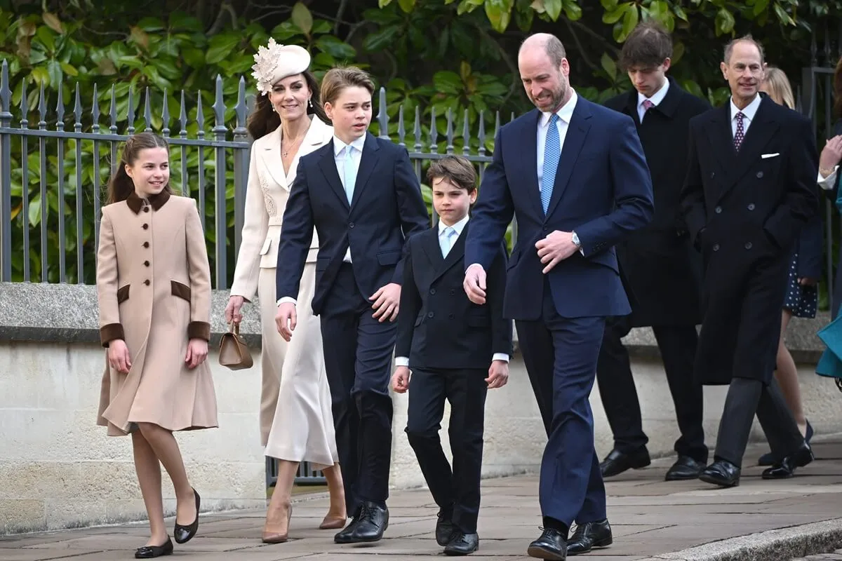 Prince Willam, Kate Middleton, their children and other members of the royal family attend Easter services