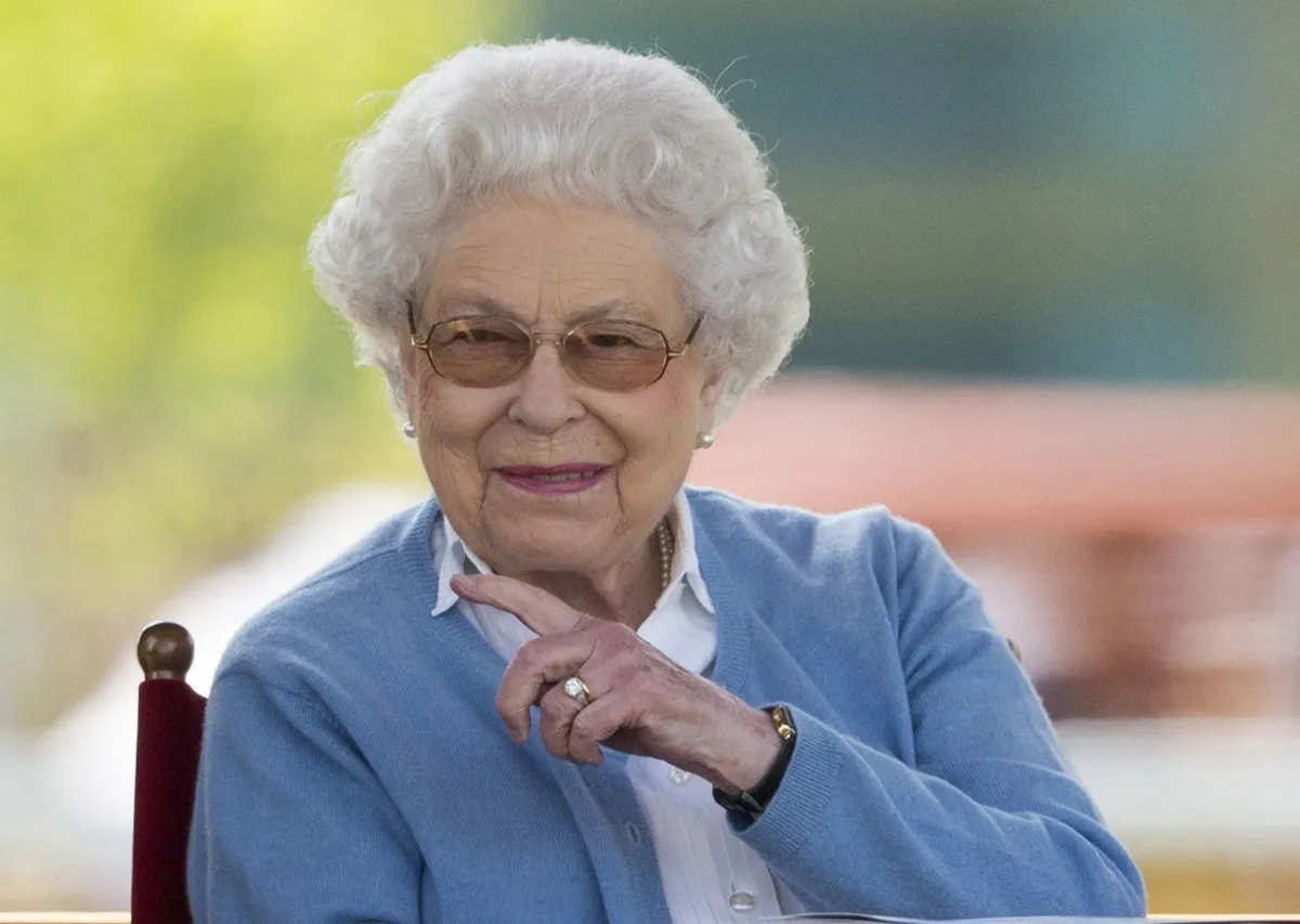 Queen Elizabeth II watches her horse, Sparkler, on the first day of The Royal Windsor Horse Show (circa 2018)