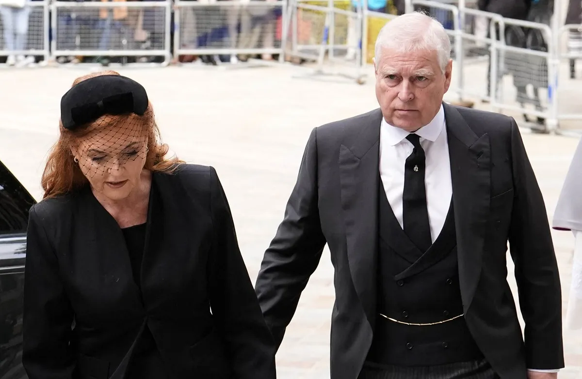 Sarah Fergusona and Andrew Mountbatten-Windsor attend a Requiem Mass for Katharine, Duchess of Kent