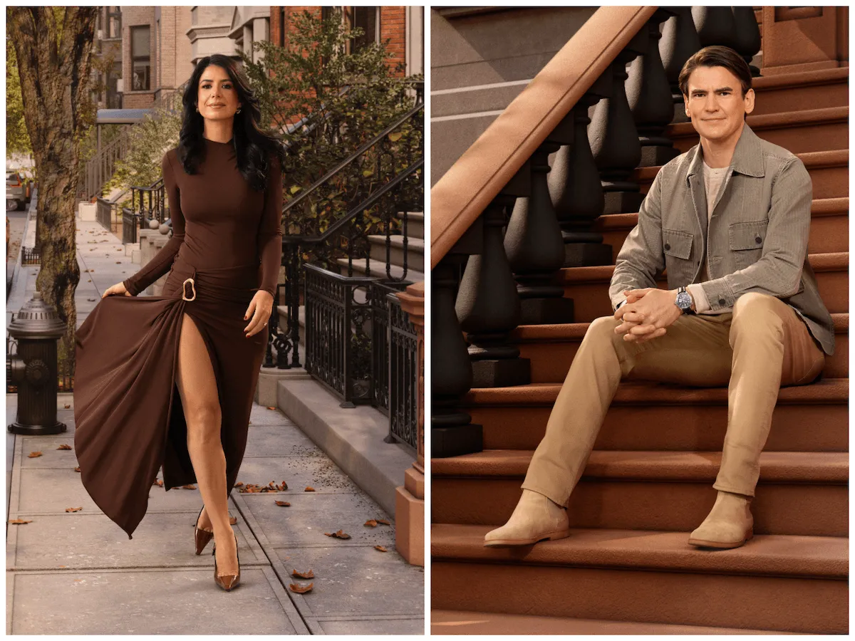 Side by side photos of 'In The City' cast members 'Yvonne' walking down the street and Nick sitting on a stoop