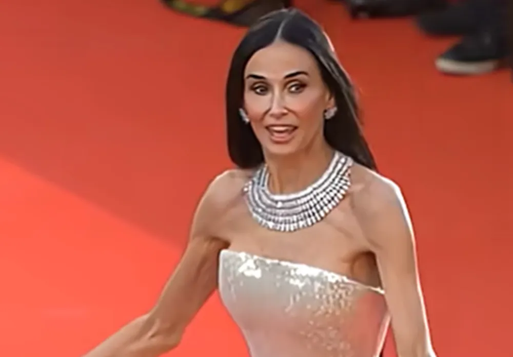 Screenshot Demi Moore on the red carpet in Cannes
