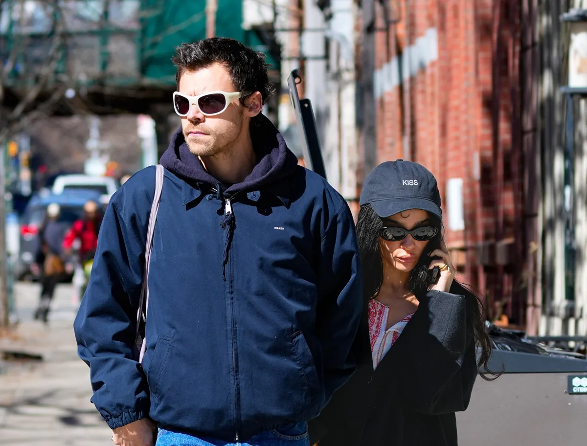 Harry Styles and Zoe Kravitz are seen on March 09, 2026 in New York City