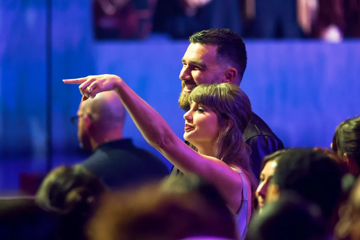 Taylor Swift and Travis Kelce at the iHeartRadio Music Awards show at the Dolby Theatre on Thursday, March 26, 2026 in Hollywood , CA