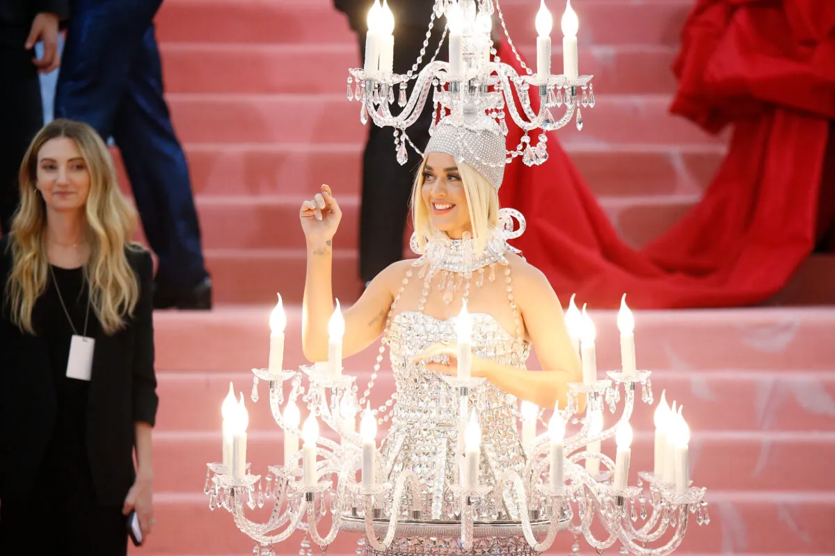 Katy Perry dresses as a chandelier at the Met Gala.