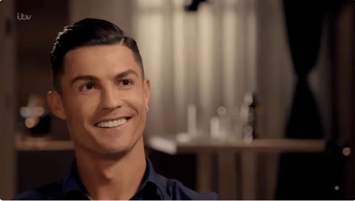 Screenshot of Cristiano Ronaldo's ITV interview