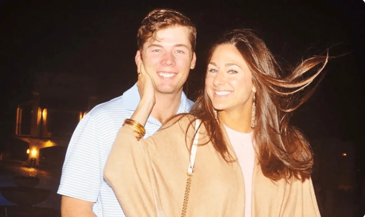 Screenshot of Sam Burns and his wife, Caroline