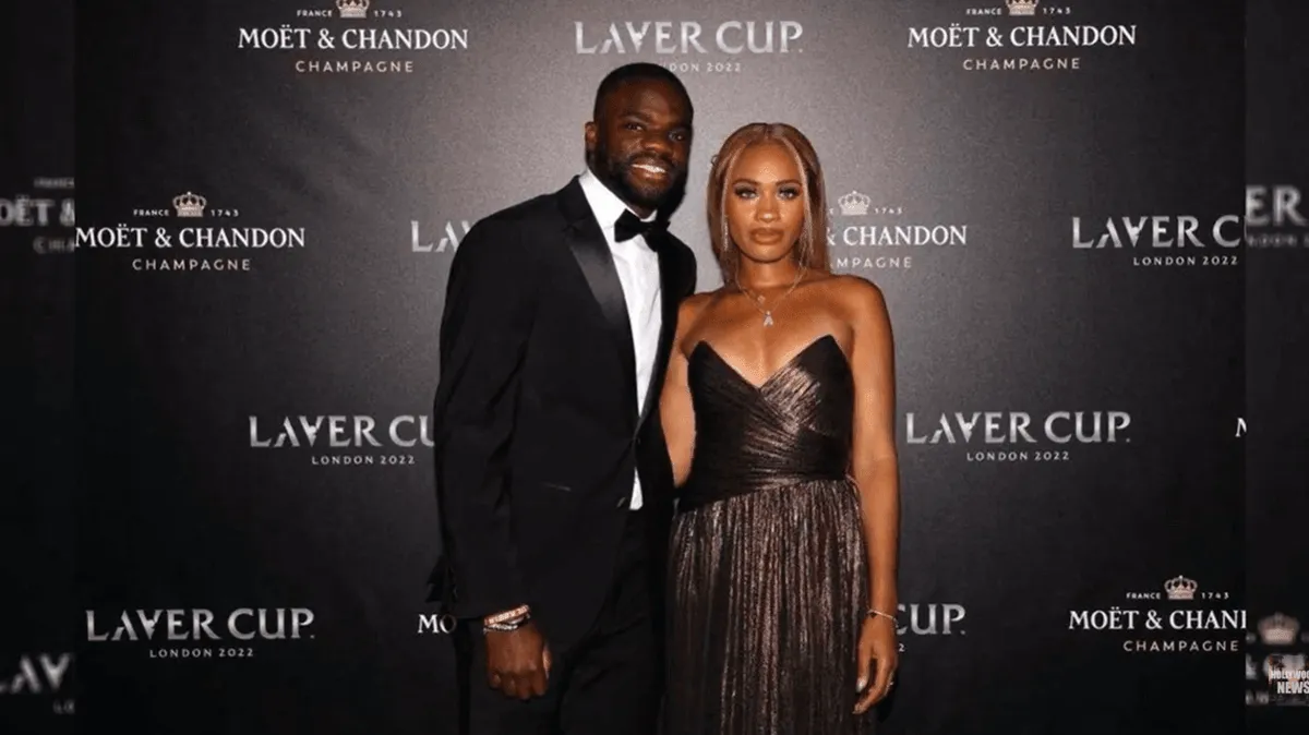 Screenshot of tennis star Frances Tiafoe and his girlfriend, Ayan Broomfield