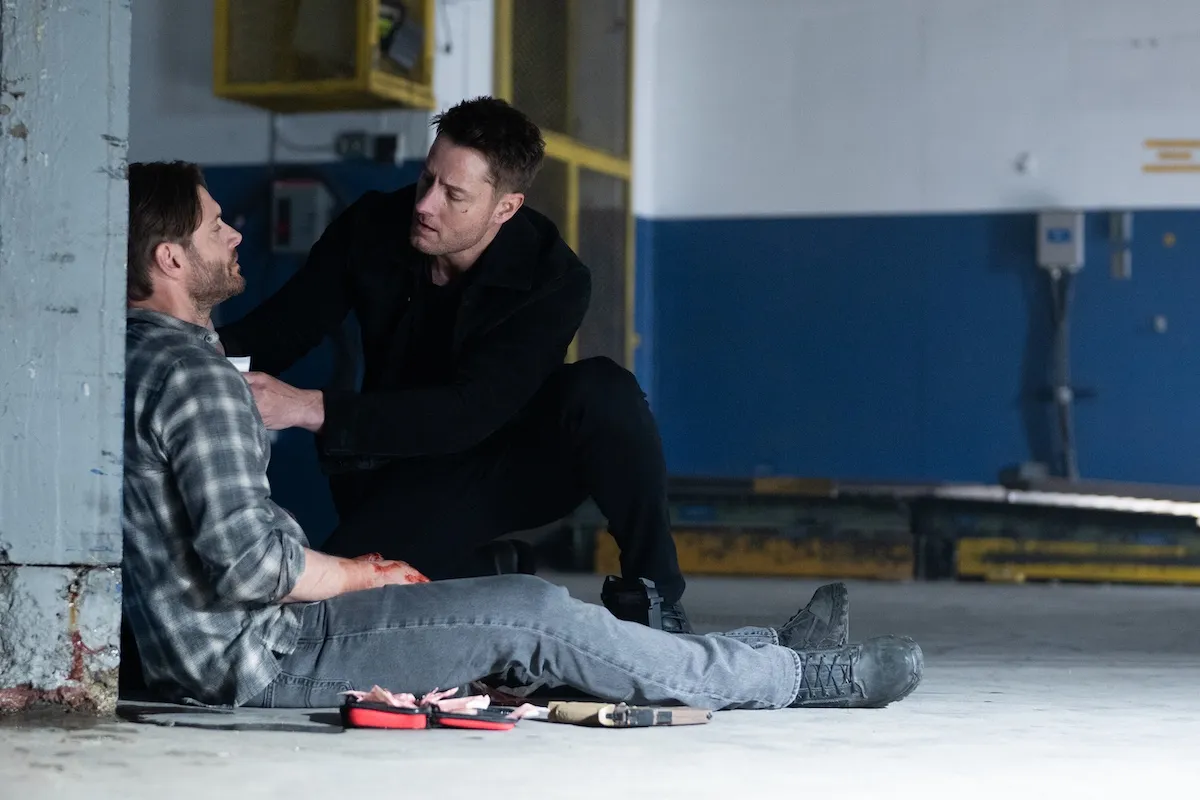 Colter tending to a wounded Russell in the 'Tracker' Season 3 finale