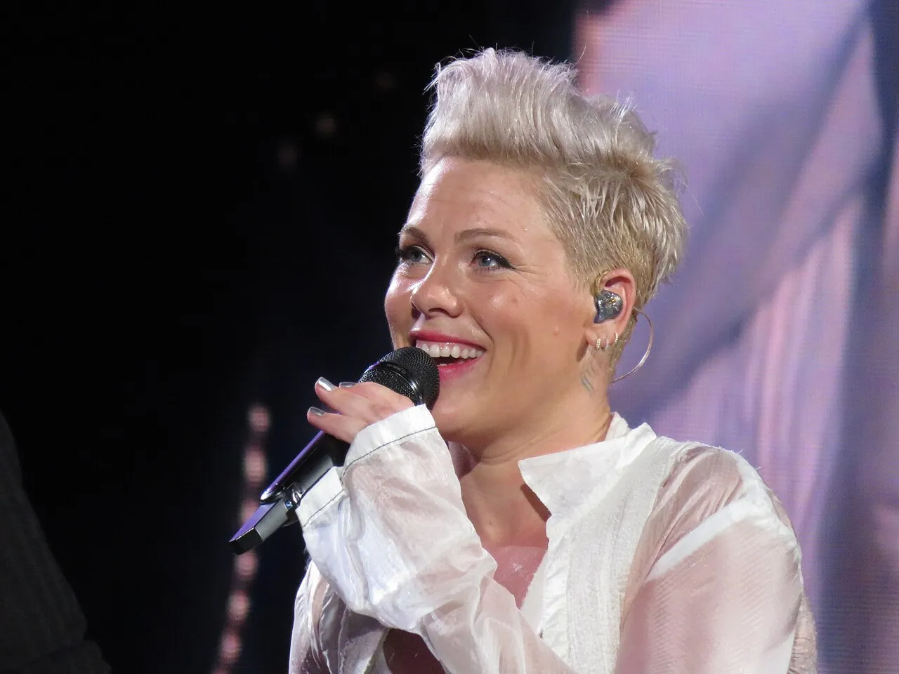 Pink performs on stage in Austria