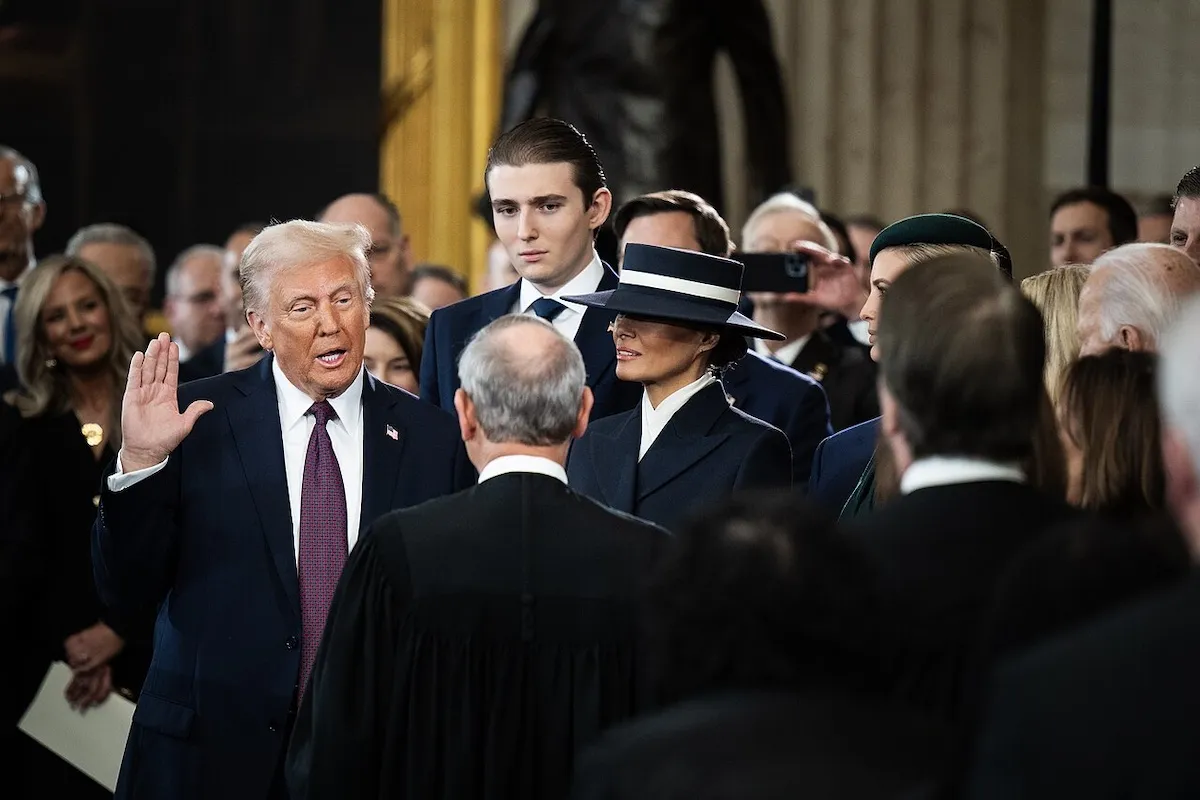 Barron Trump ad Donald Trump's inauguration in January 2025