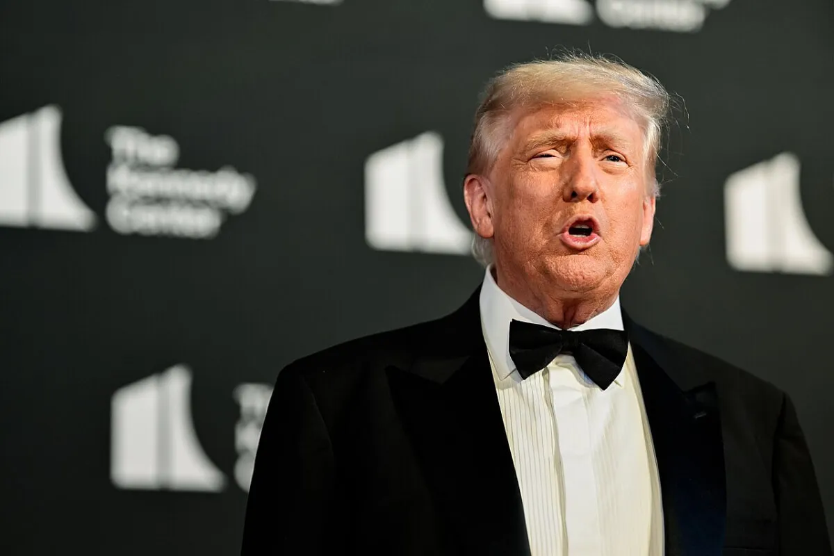 Donald Trump wears a tuxedo.