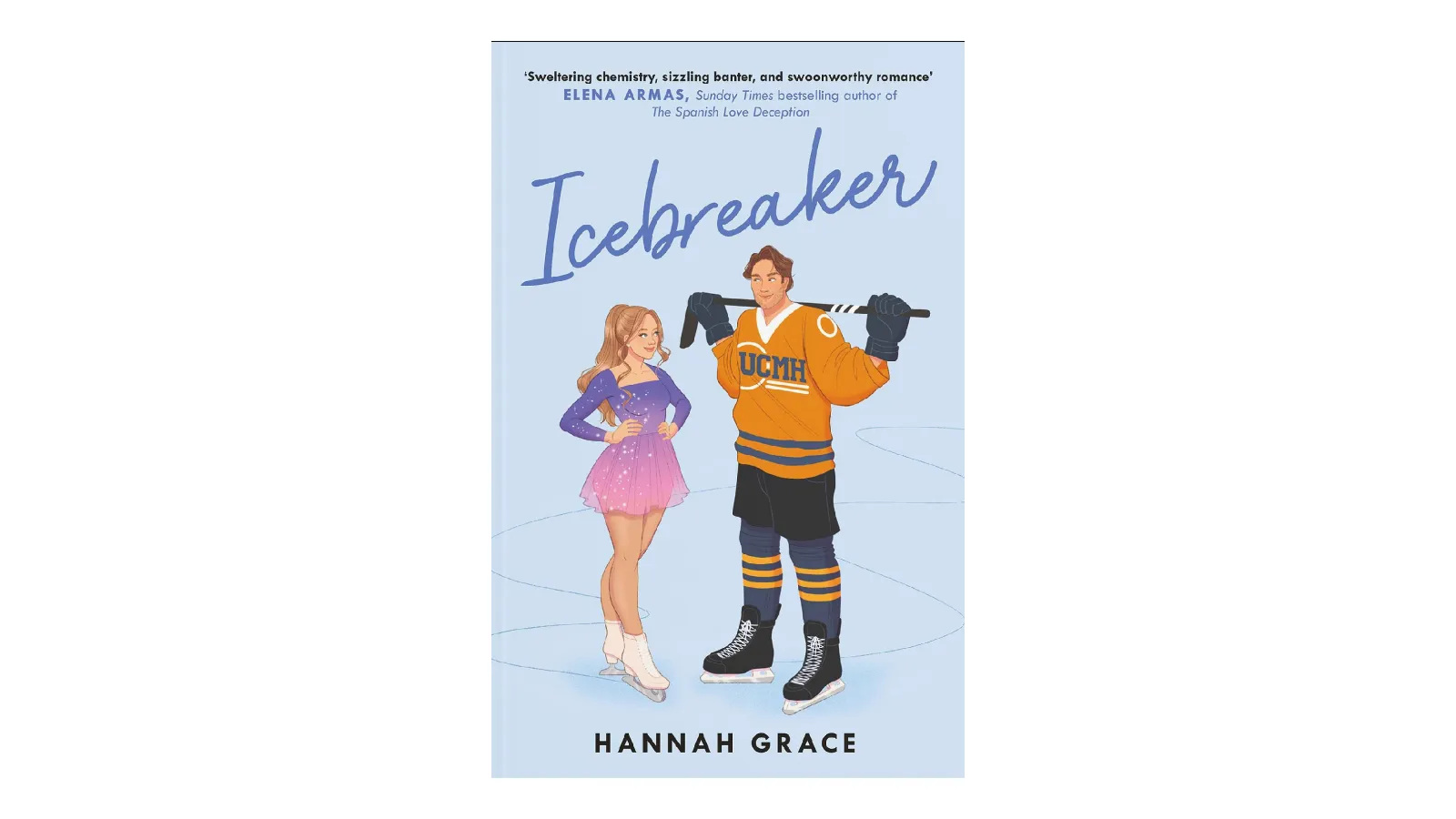 Cover of 'Icebreaker' novel with illustration of a figure skater and hockey player