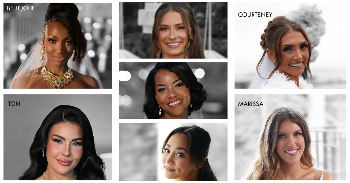 Collage of portraits of the 'Married at First Sight' Season 20 female cast members 